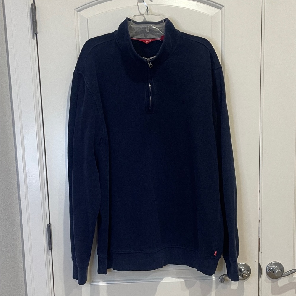 Izod Men's Dark Blue Quarter Zip-Up Sweatshirt